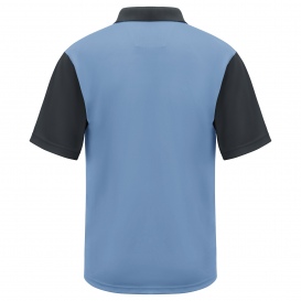 Red Kap SK56 Men\'s Performance Knit Color-Block Polo - Short Sleeve - Medium Blue/Charcoal