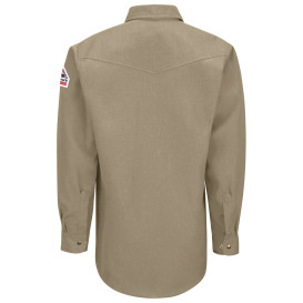 Bulwark FR SNS2 Men\'s Lightweight Snap-Front Uniform Shirt - Nomex IIIA - 4.5 oz. - Tan