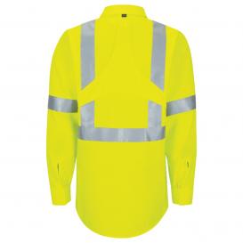 Red Kap SX14HV Type R Class 2 Hi-Visibility Long Sleeve Ripstop Work Shirt with MIMIX and OilBlok - Yellow/Lime