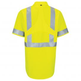 Red Kap SX24HV Hi-Visibilty Ripstop Work Shirt with MIMIX and OilBlok - Yellow/Lime