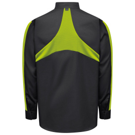 Red Kap SX36 Men\'s Pro Plus Two Tone OilBlok and MIMIX Work Shirt - Long Sleeve - Black/Hi-Vis Yellow