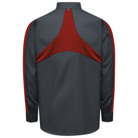 Red Kap SX36 Men\'s Pro Plus Two Tone OilBlok and MIMIX Work Shirt - Long Sleeve - Charcoal/Fireball