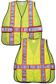 MCR Safety WCCL2LAX Type R Class 2 Adjustable Mesh Safety Vest - Yellow/Lime - 2X/4X