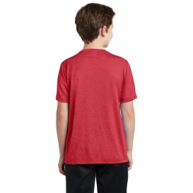 Sport-Tek YST360 Youth Heather Contender Tee - Scarlet Heather