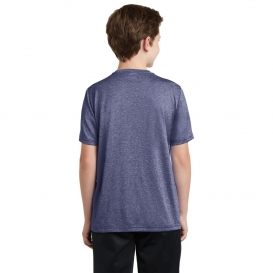 Sport-Tek YST360 Youth Heather Contender Tee - True Navy Heather