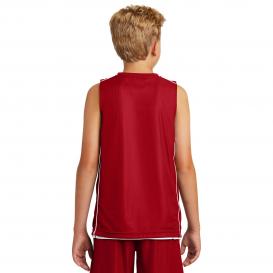 Sport-Tek YT555 Youth PosiCharge Mesh Reversible Sleeveless Tee - True Red