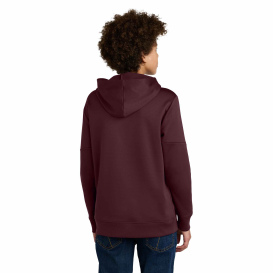 Sport-Tek YST255 Youth Sport-Wick Fleece United Pullover Hoodie - Maroon/White