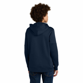 Sport-Tek YST255 Youth Sport-Wick Fleece United Pullover Hoodie - Navy/White