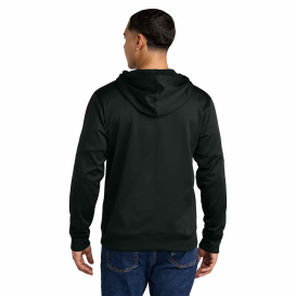 Sport-Tek ST255 Sport-Wick Fleece United Pullover Hoodie - Black/Deep Red