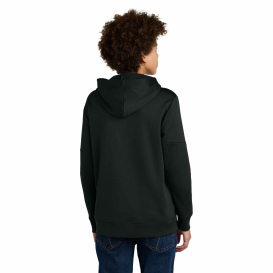 Sport-Tek YST255 Youth Sport-Wick Fleece United Pullover Hoodie - Black/White