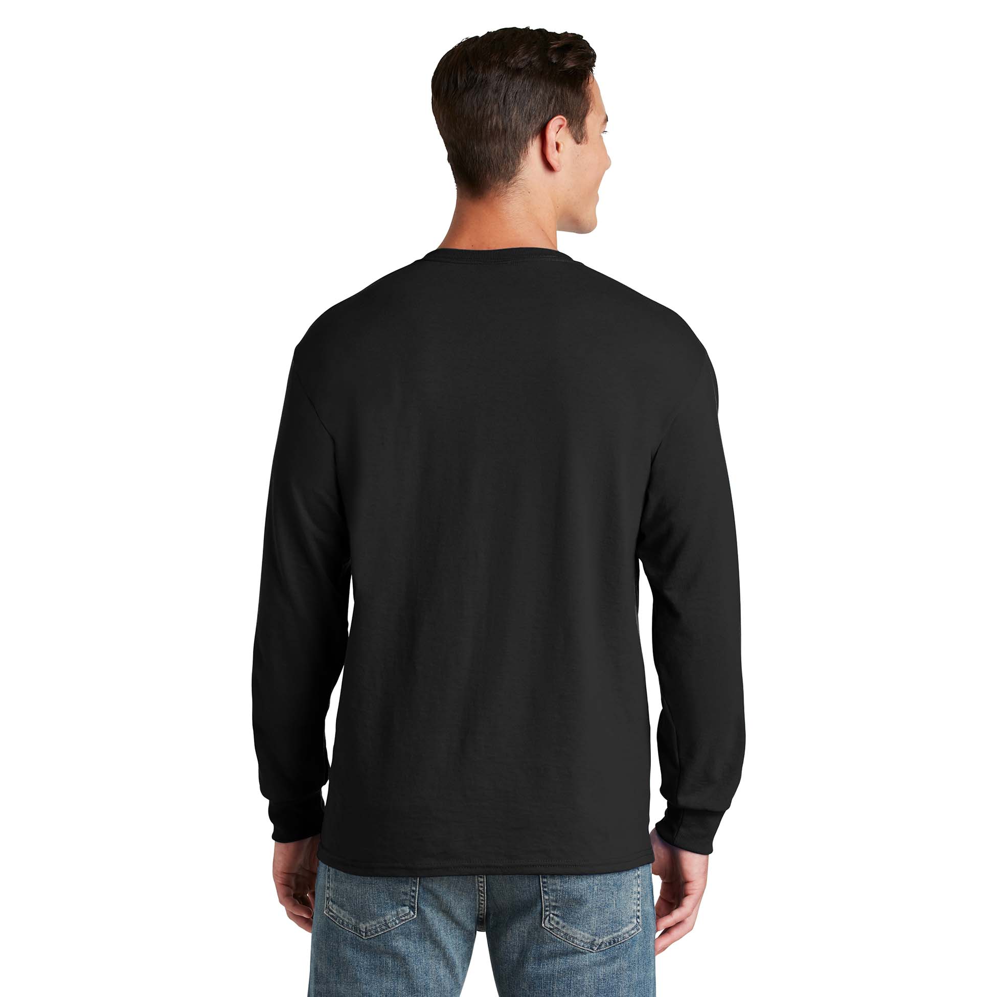 Jerzees 29LS Dri-Power 50/50 Cotton/Poly Long Sleeve T-Shirt - Black アウトレット正本 ennoy seesee XL Grey TEE BIG SWEAT SFC Tシャツ/カットソー(半袖/袖なし)