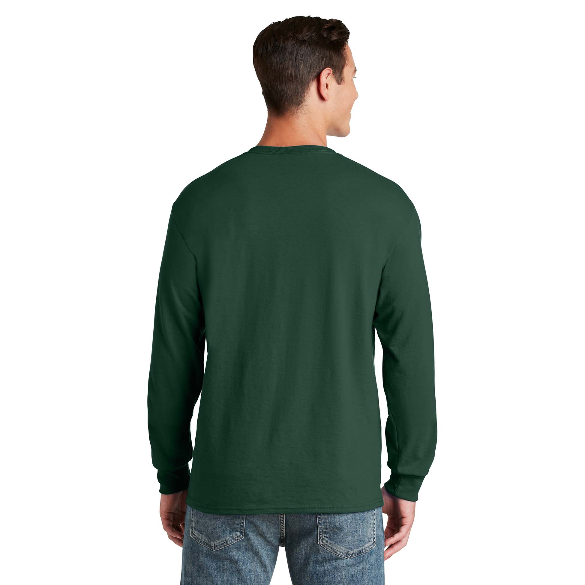 Jerzees 29LS Dri-Power 50/50 Cotton/Poly Long Sleeve T-Shirt - Forest ...