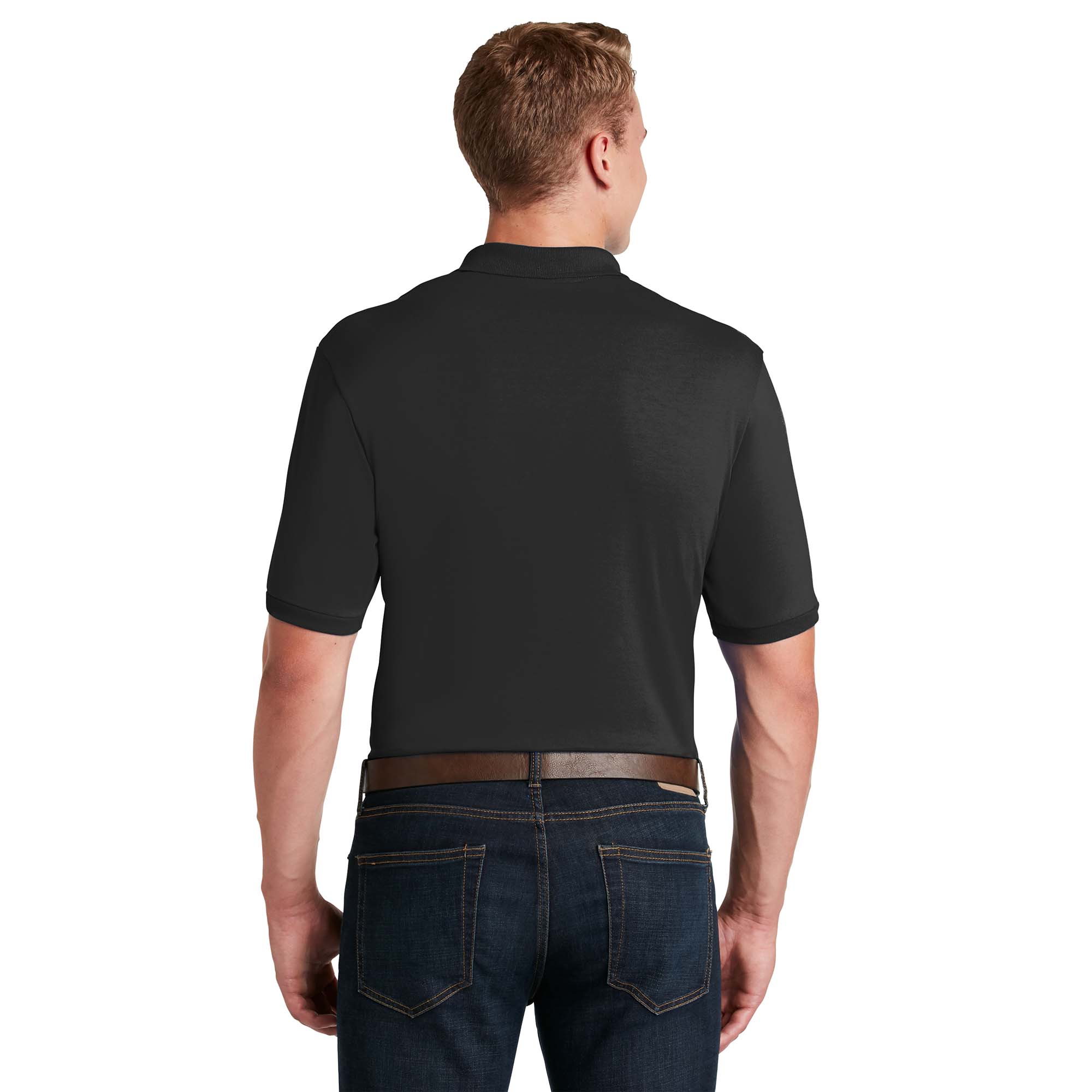 Jerzees 437M SpotShield Jersey Knit Sport Shirt - Jet Black | Full