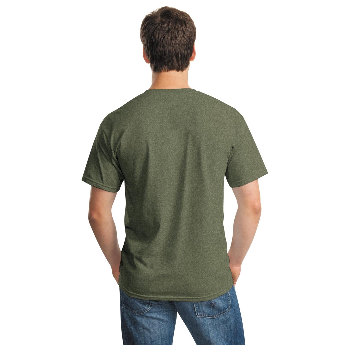 military green gildan shirt