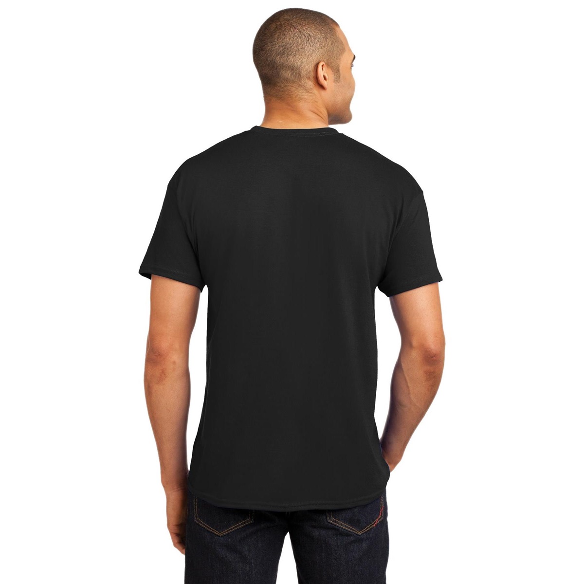 Hanes 5170 EcoSmart 50/50 Cotton/Polyester T-Shirt - Black | Full Source
