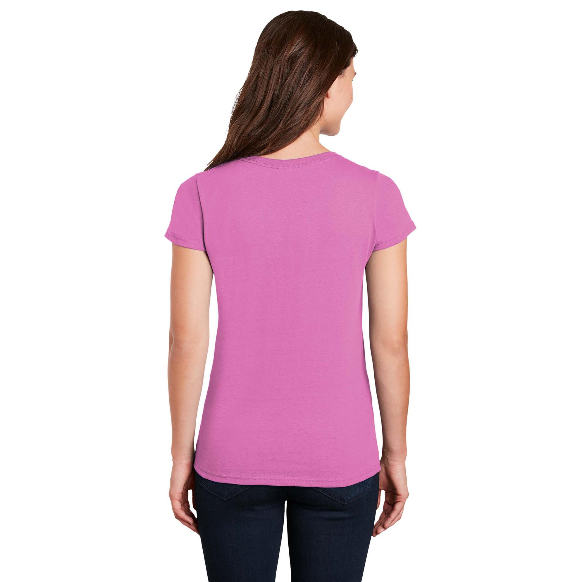 Gildan 5V00L Ladies Heavy Cotton V-Neck T-Shirt - Azalea | Full Source