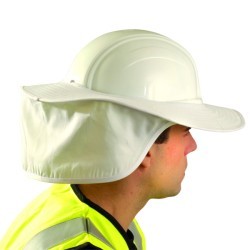 Occunomix Hard Hat Shade Sun Protection for Back of Neck WHITE 898-WHITE NEW! 