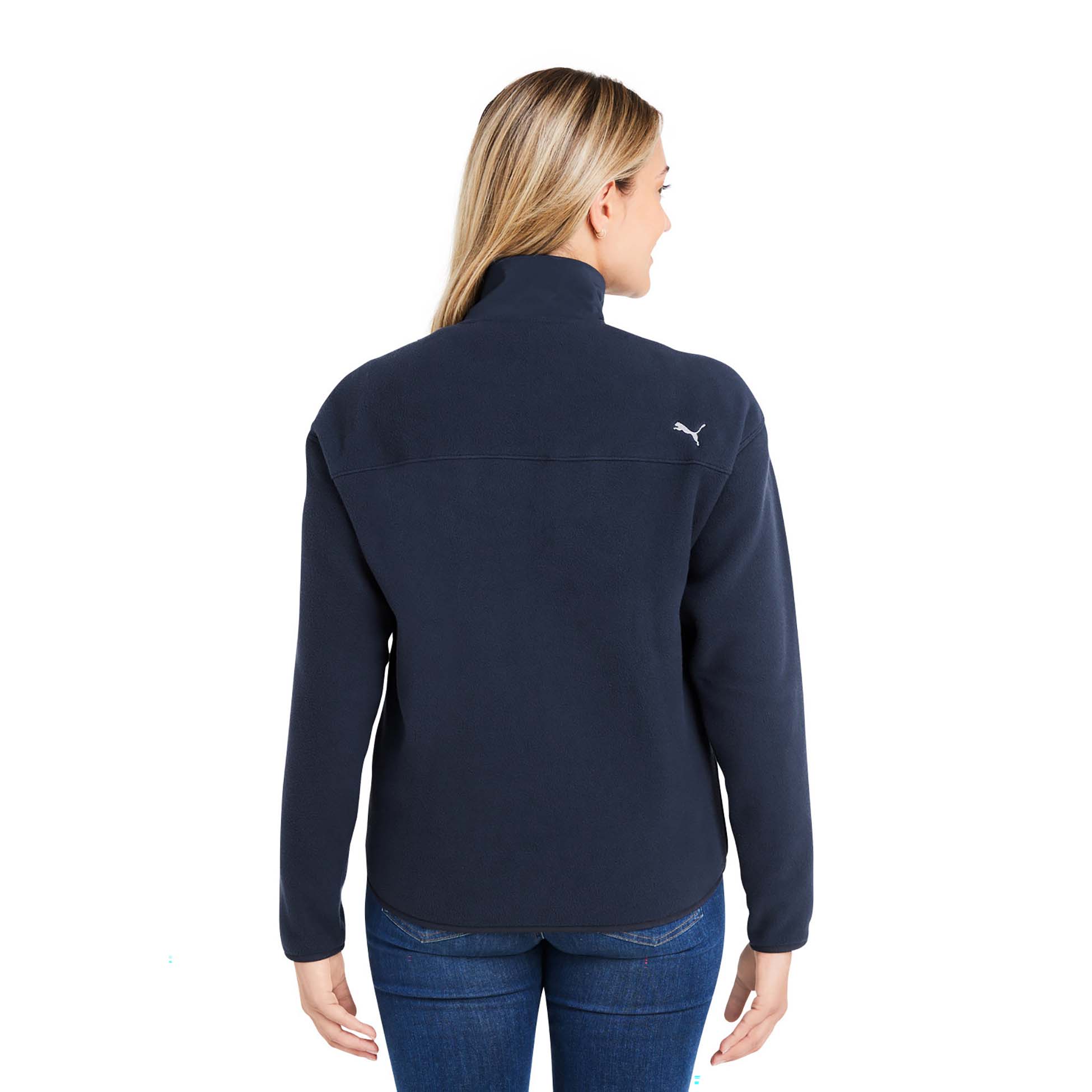 PUMA Golf 626904 Ladies Charley Fleece Full-Zip - Deep Navy | Full