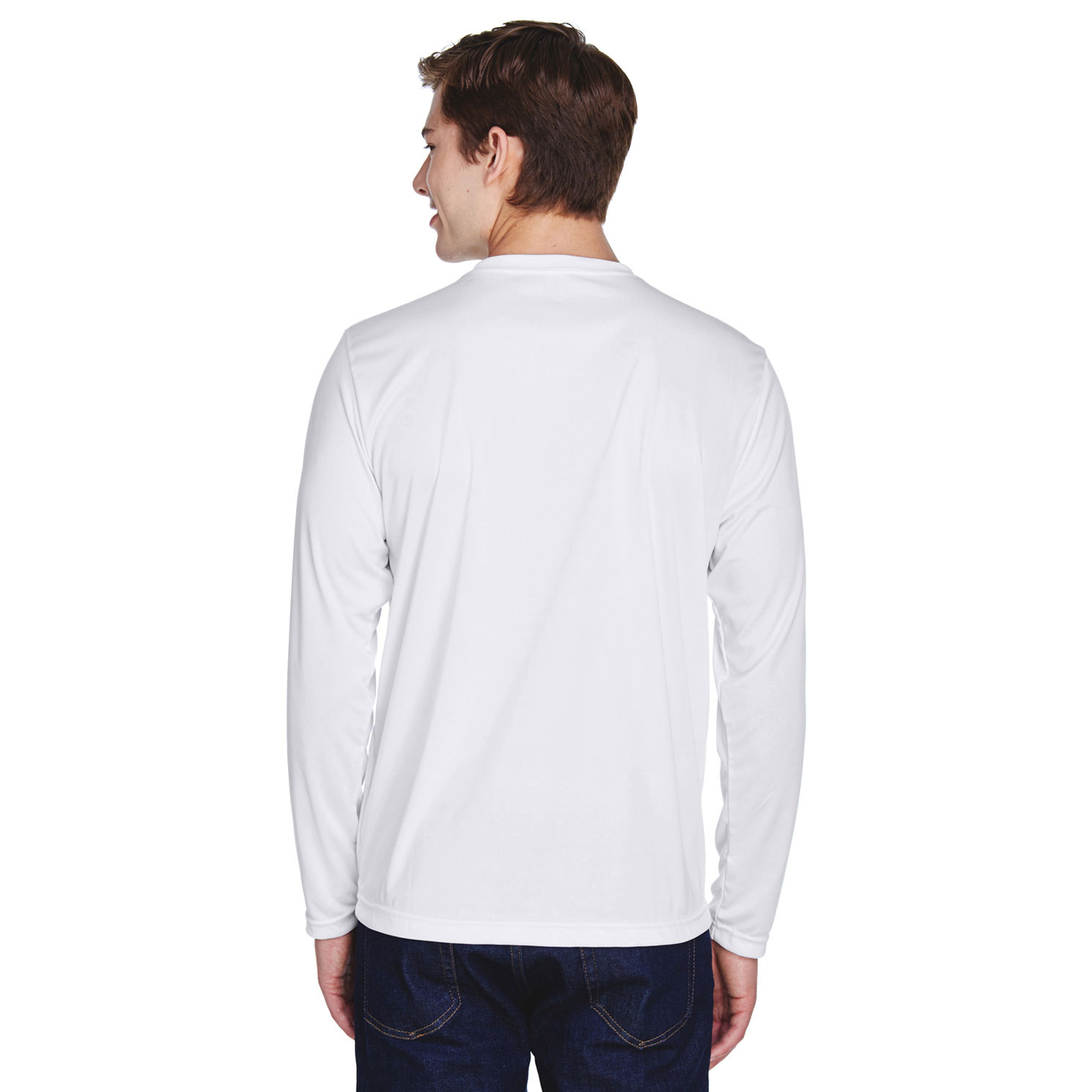 Team 365 TT11L Men's Zone Performance Long Sleeve T-Shirt - White