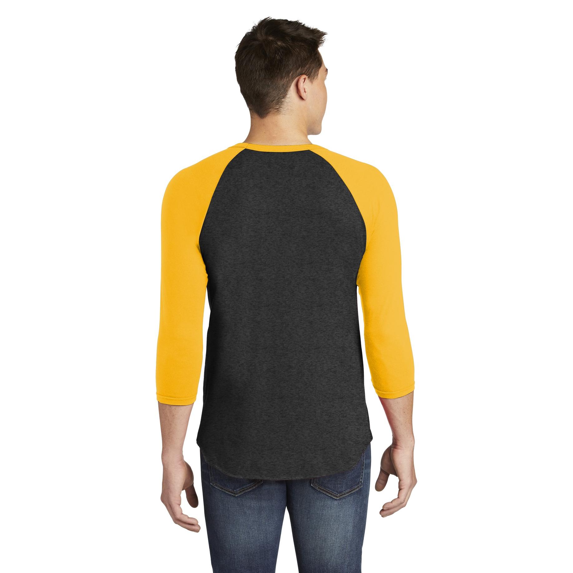 black and gold raglan shirt