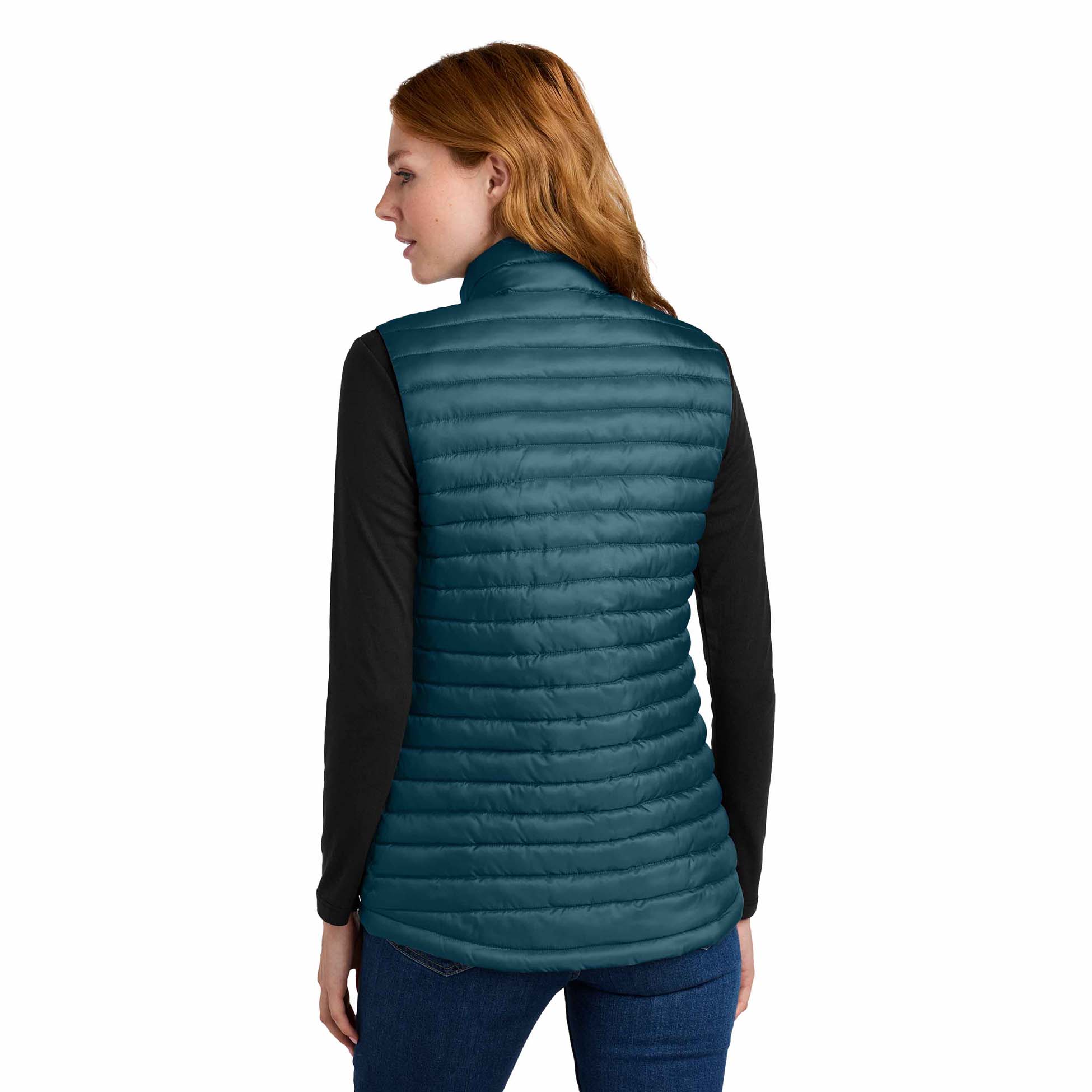 Eddie Bauer EB517 Ladies Packable Quilted Vest - Adriatic Blue