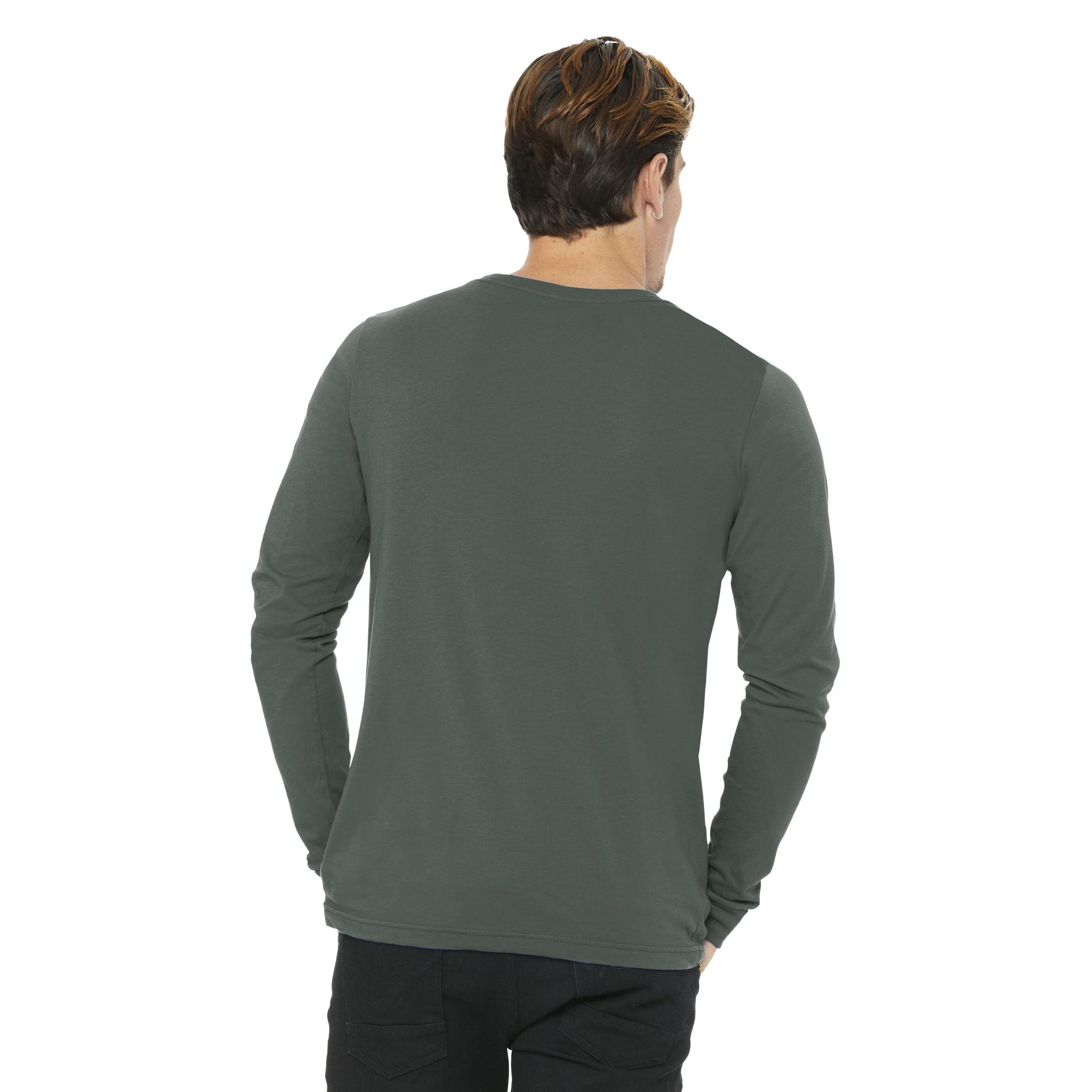 Bella + Canvas BC3501 Unisex Jersey Long Sleeve Tee - Military Green ...