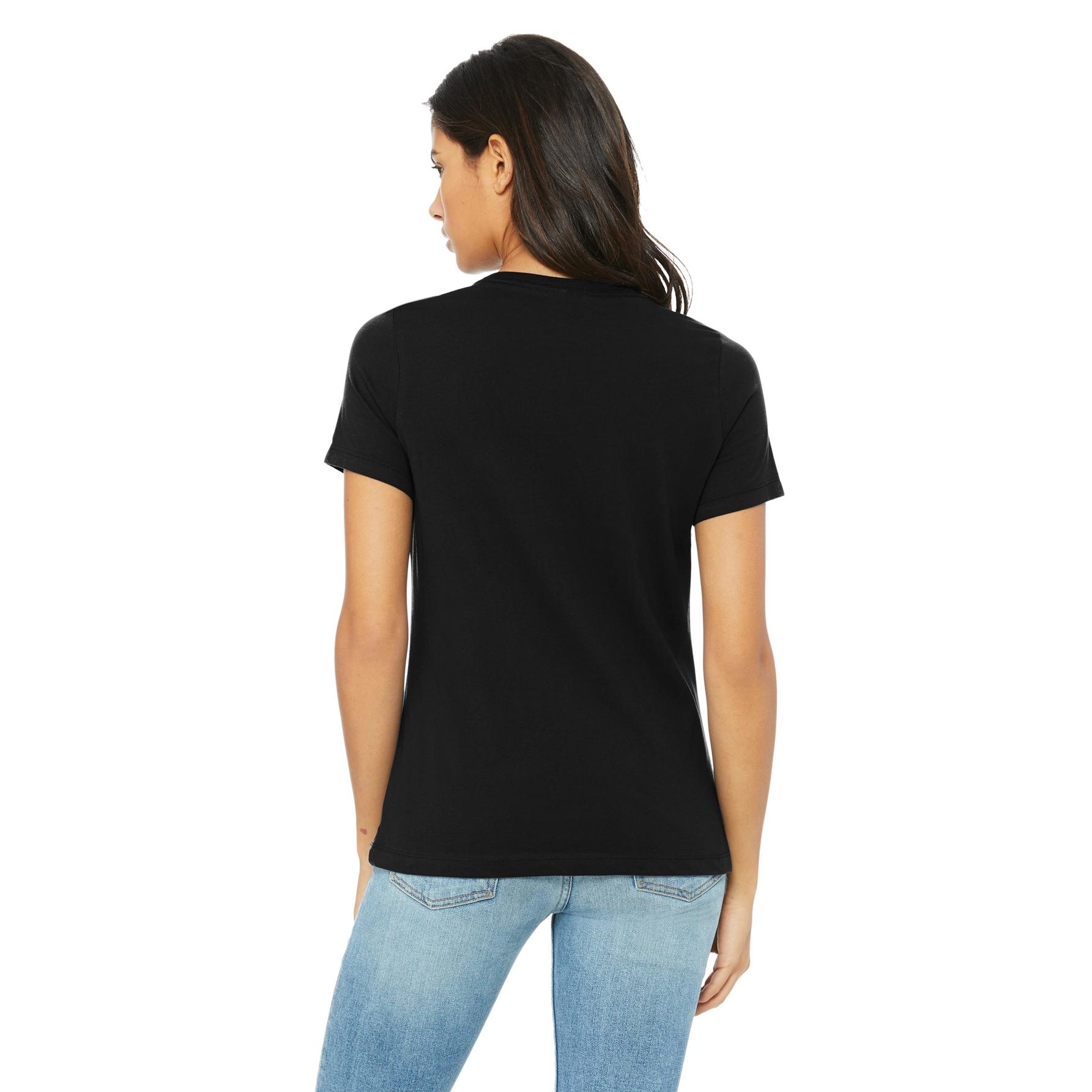 Bella + Canvas BC6400 Women's Relaxed Jersey Short Sleeve Tee - Black ...