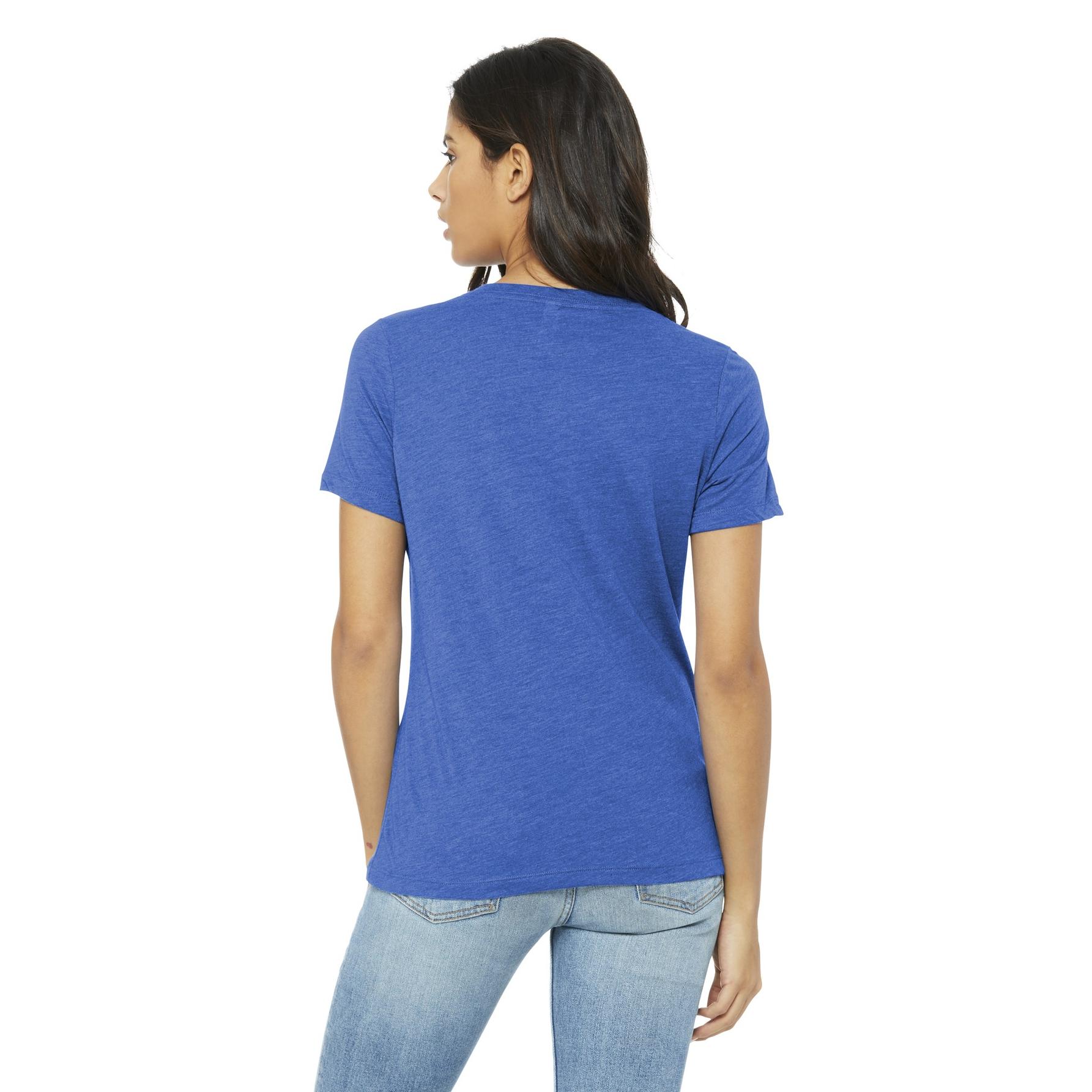 Bella + Canvas BC6405 Women's Relaxed Jersey Short Sleeve V-Neck Tee ...