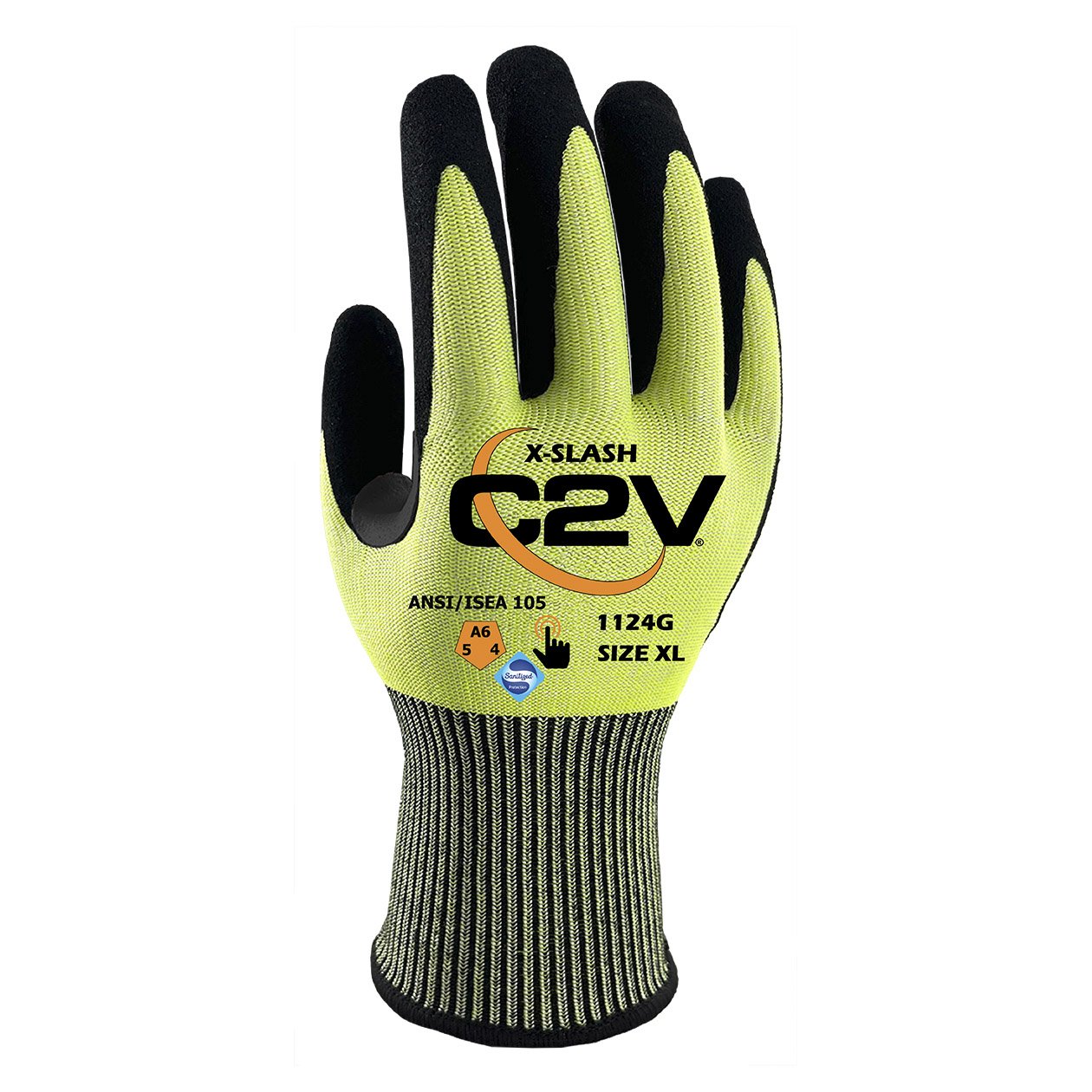 C2V X-Slash 1124G Cut Level A6 Engineered HPPE Gloves - Nitrile