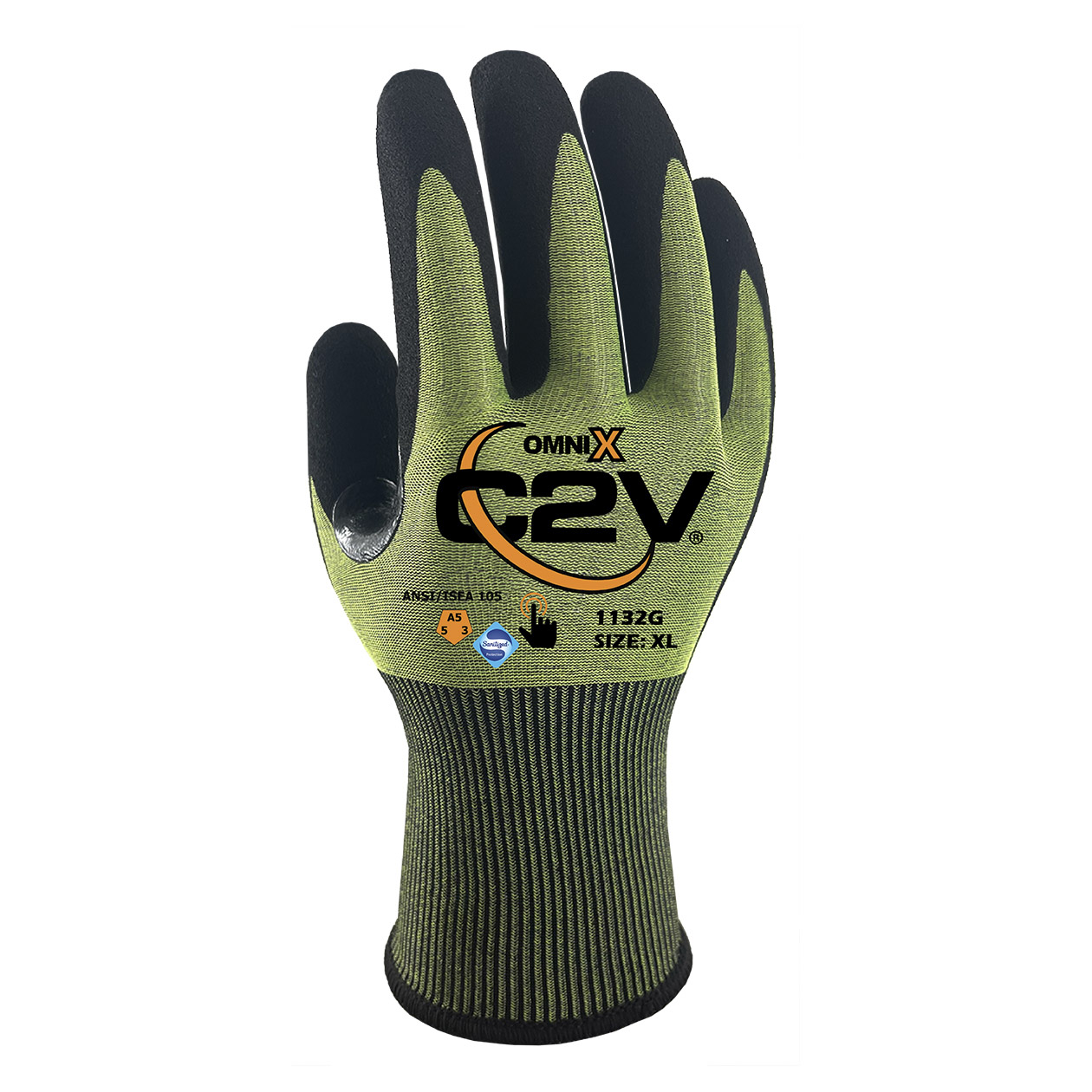 C2V Omni-X 1132G Cut Level A5 18-Gauge C-TRON Yarn Shell Gloves