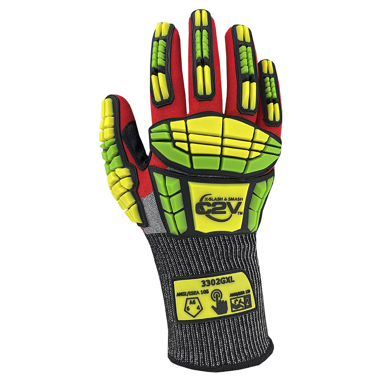 C2V X-Slash & Smash 3302G Engineered HPPE Shell Gloves - Red Sandy