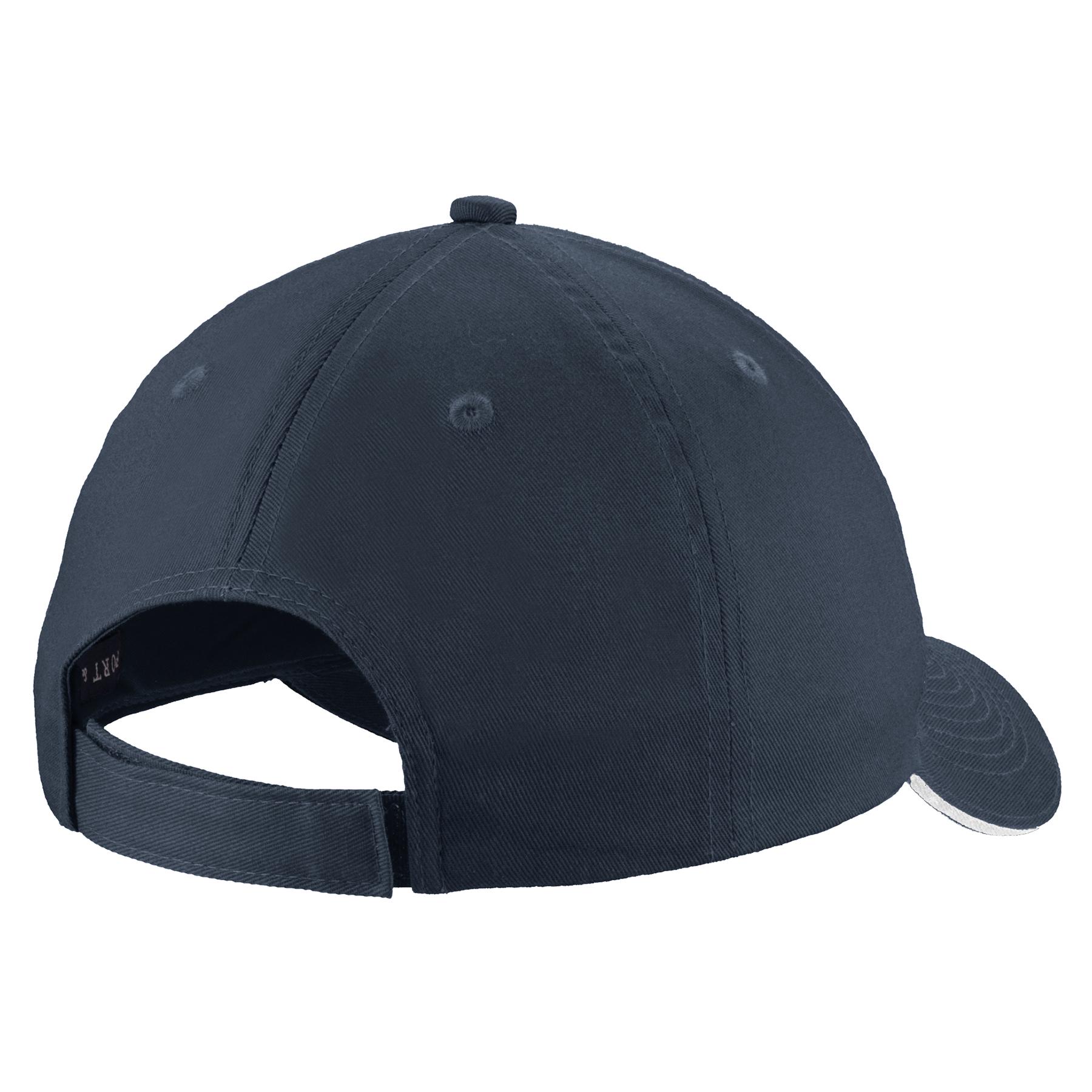 Port Authority C830 Sandwich Bill Cap with Striped Closure - Classic Navy/White