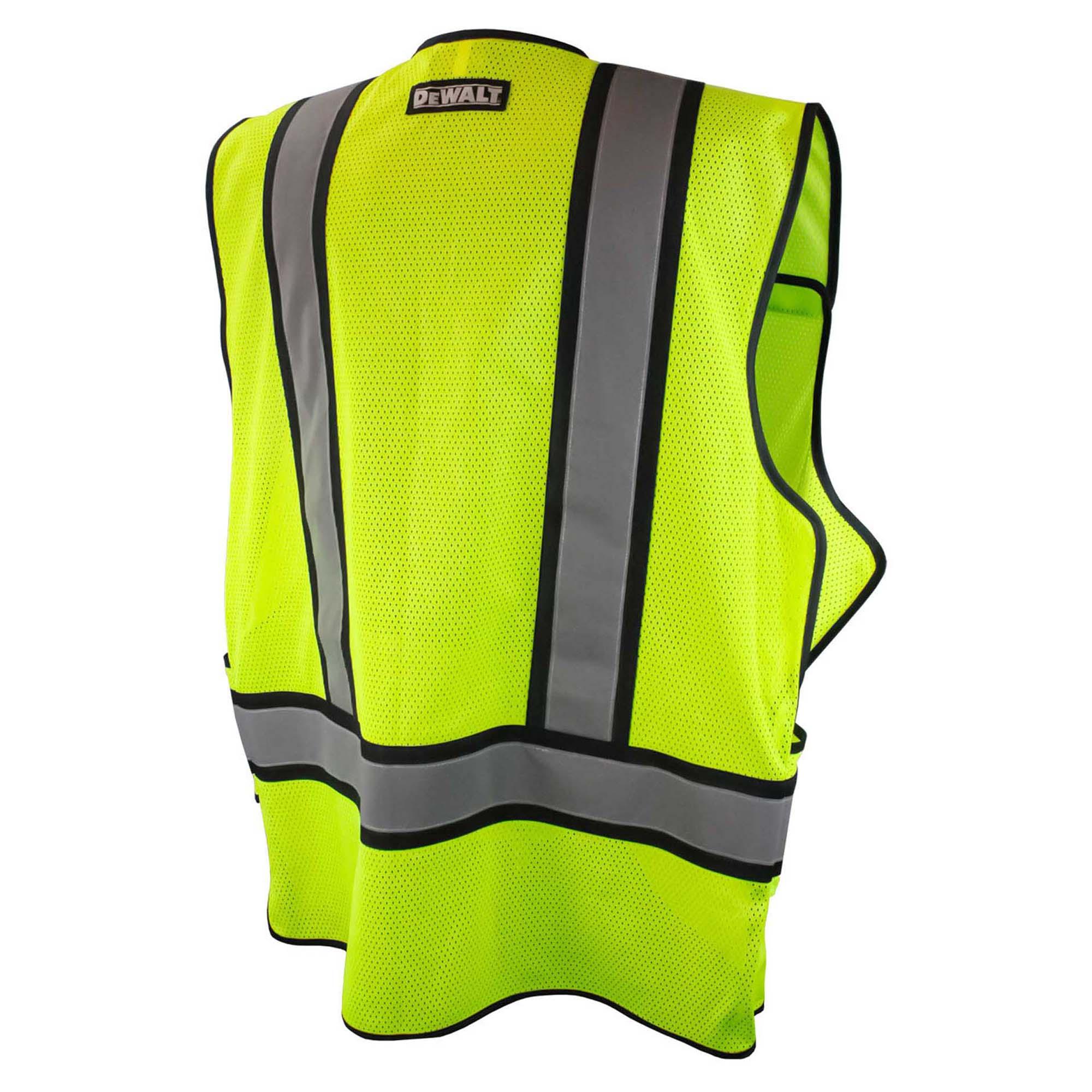 DeWalt DSV421 Type R Class Adjustable Breakaway Mesh Safety Vest  Yellow/Lime Full Source