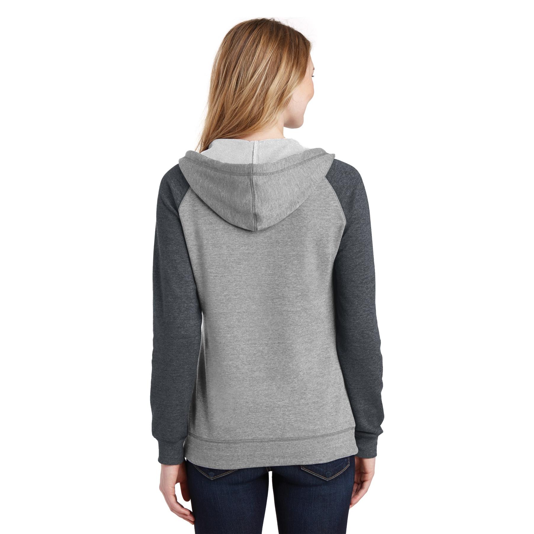 District DT296 Women's Lightweight Fleece Raglan Hoodie Heathered