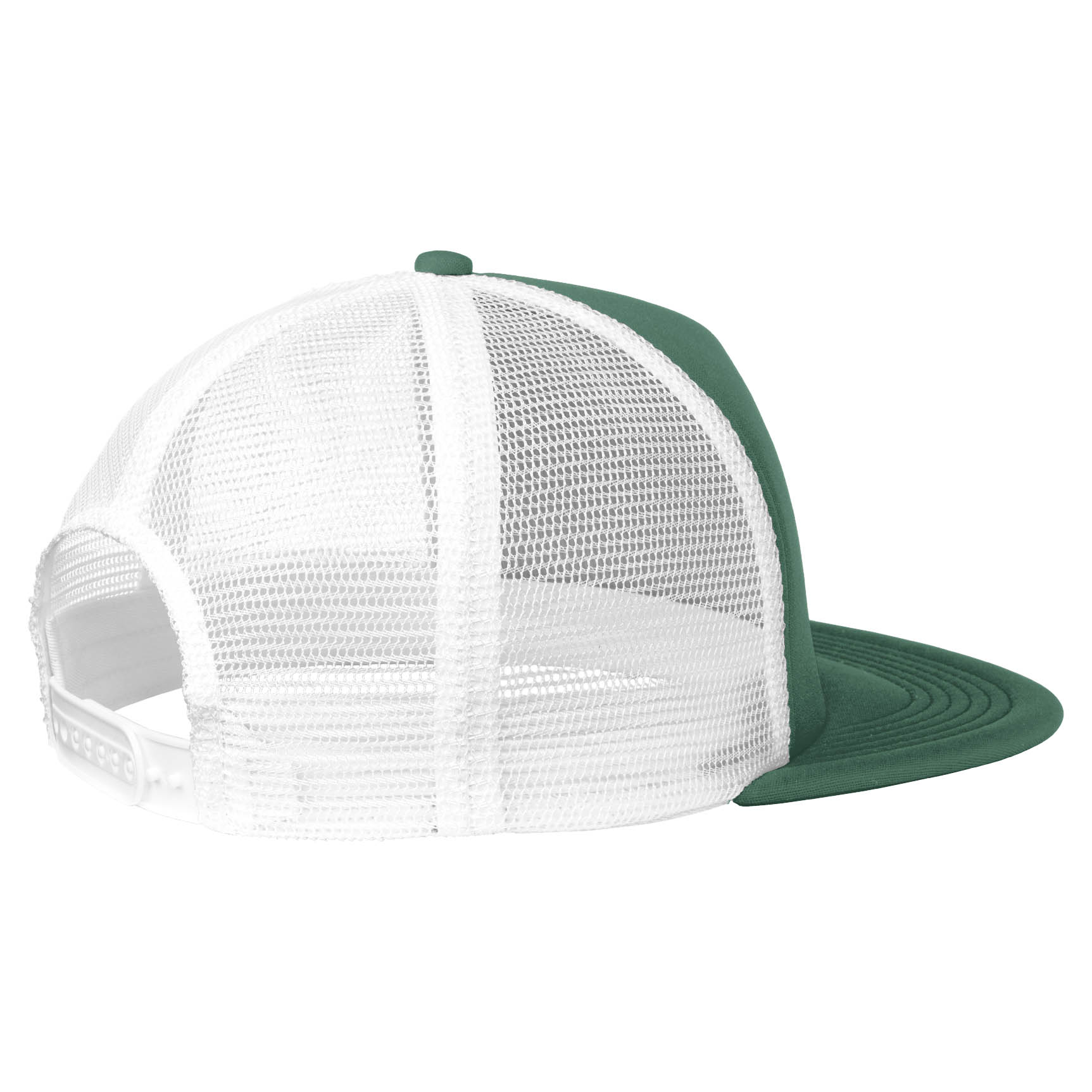 District DT624 Flat Bill Snapback Trucker Cap - Forest Green | Full Source