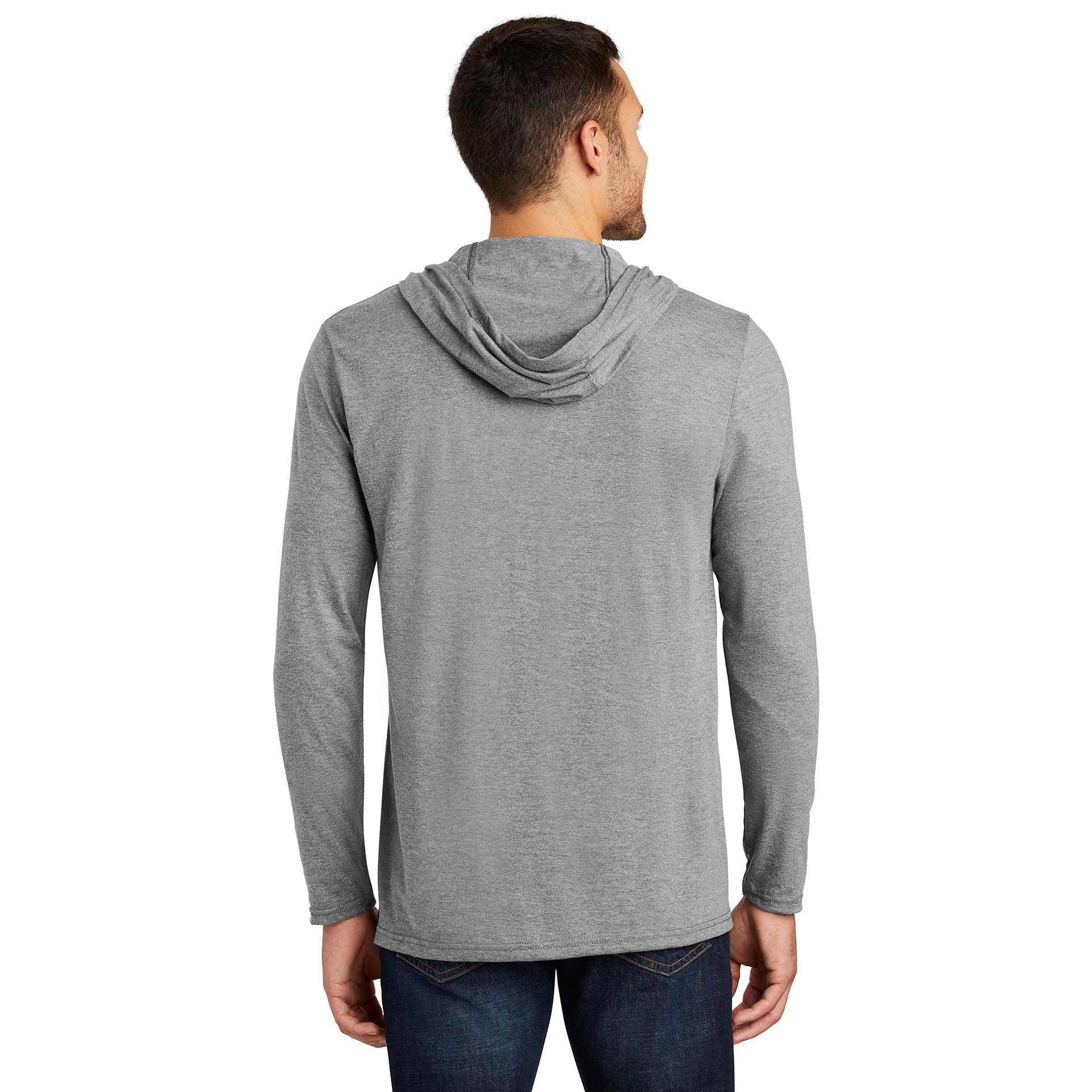 District DM139 Perfect Tri Long Sleeve Hoodie - Grey Frost | Full Source
