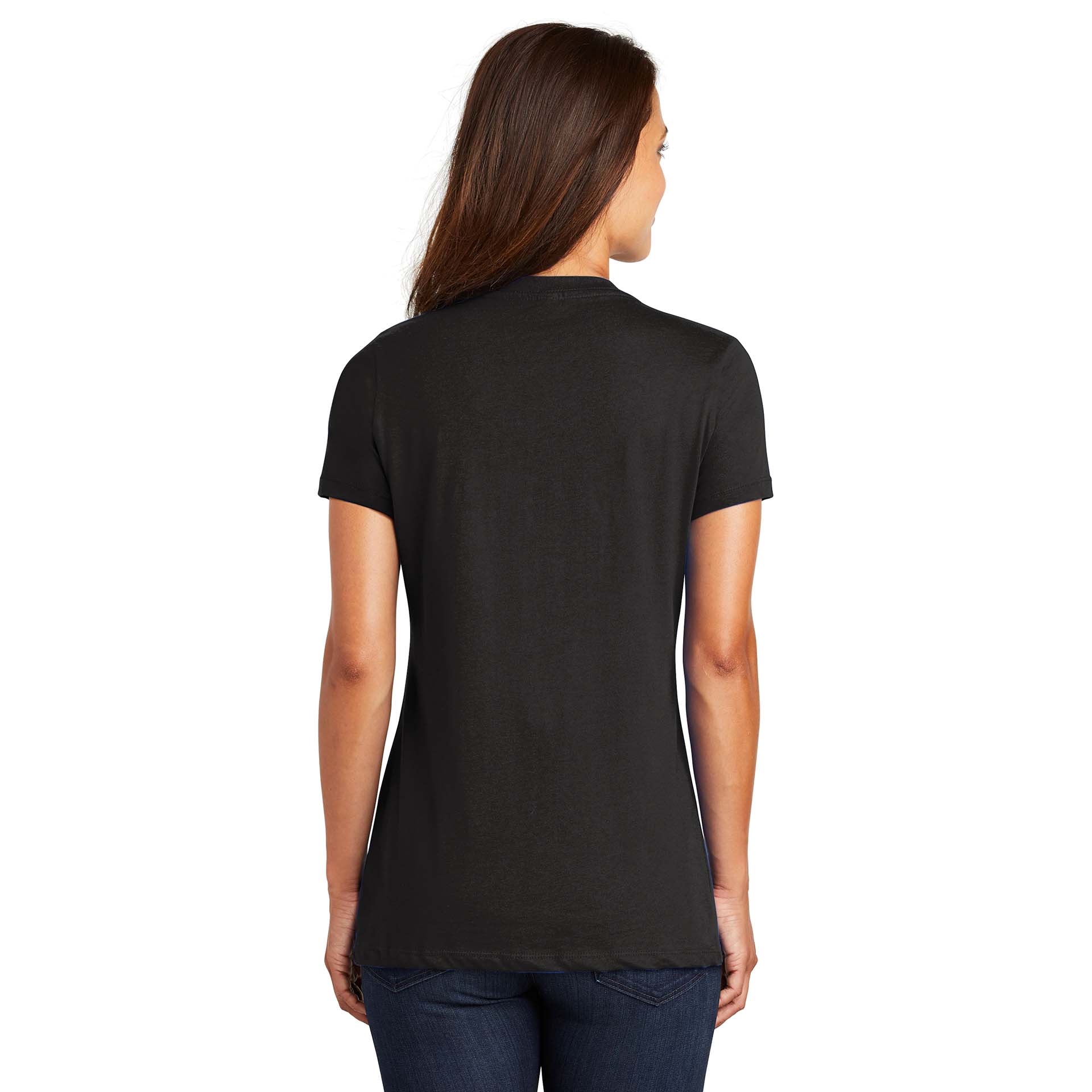 District DM1170L Women's Perfect Weight V-Neck Tee - Jet Black | Full ...