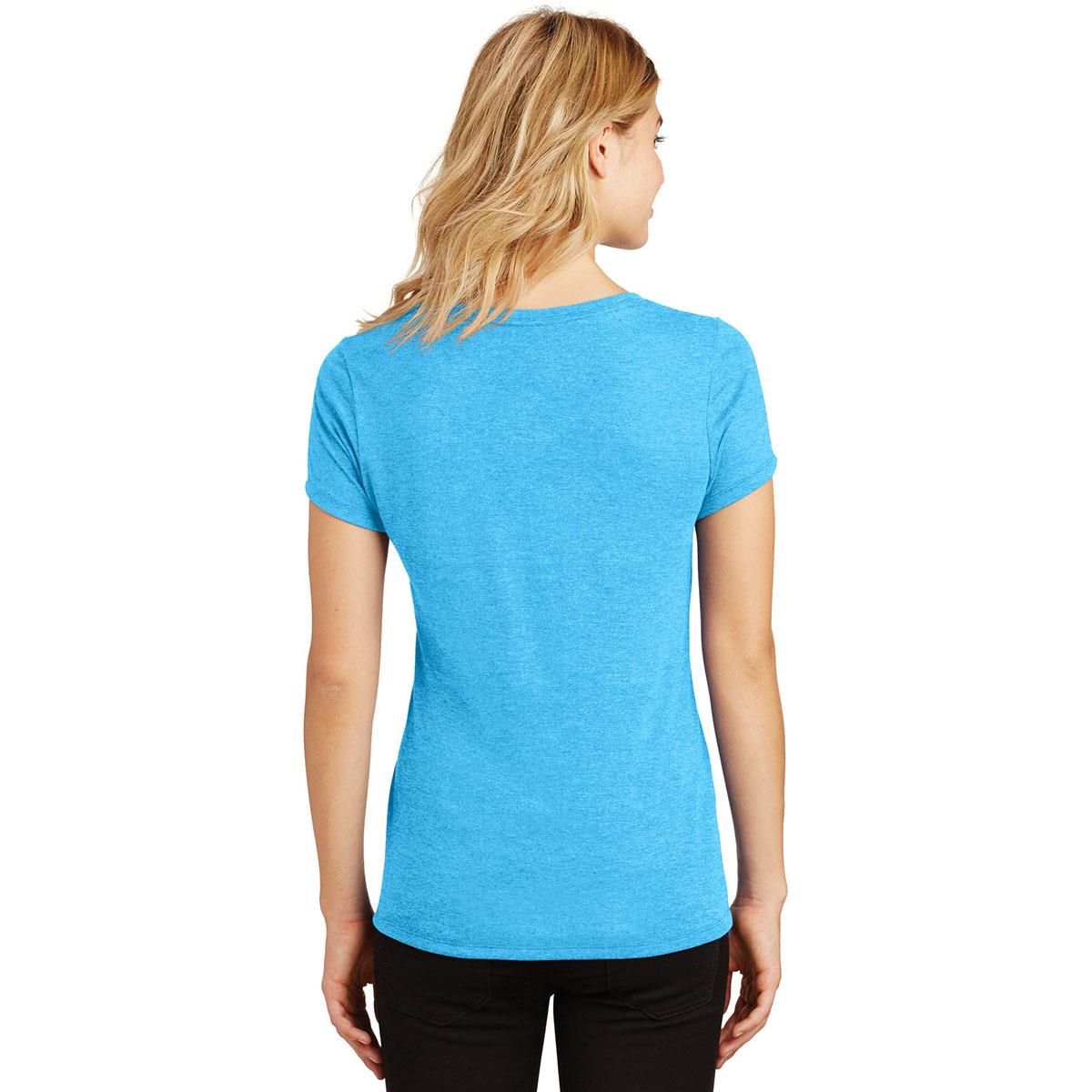 District Made DM1350L Ladies Perfect Tri V-Neck Tee - Turquoise Frost ...