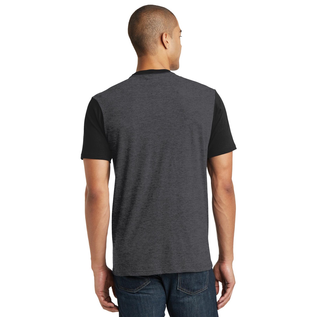 District DT6000SP Young Mens Very Important Tee with Contrast Sleeves ...