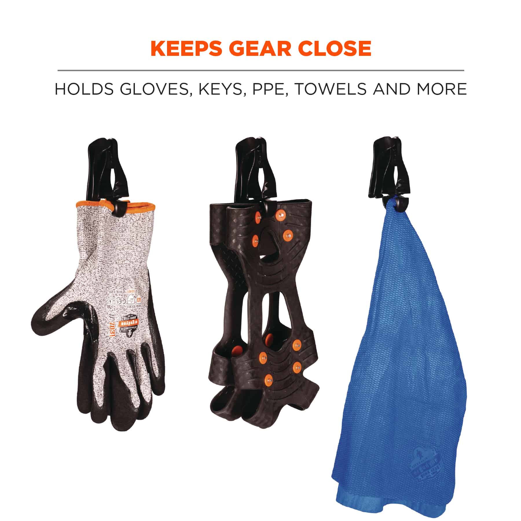 Ergodyne Squids 3405 Glove Clip Holder With Belt Clip - Breakaway Design, Holds Gloves, Masks, Keys - View #10