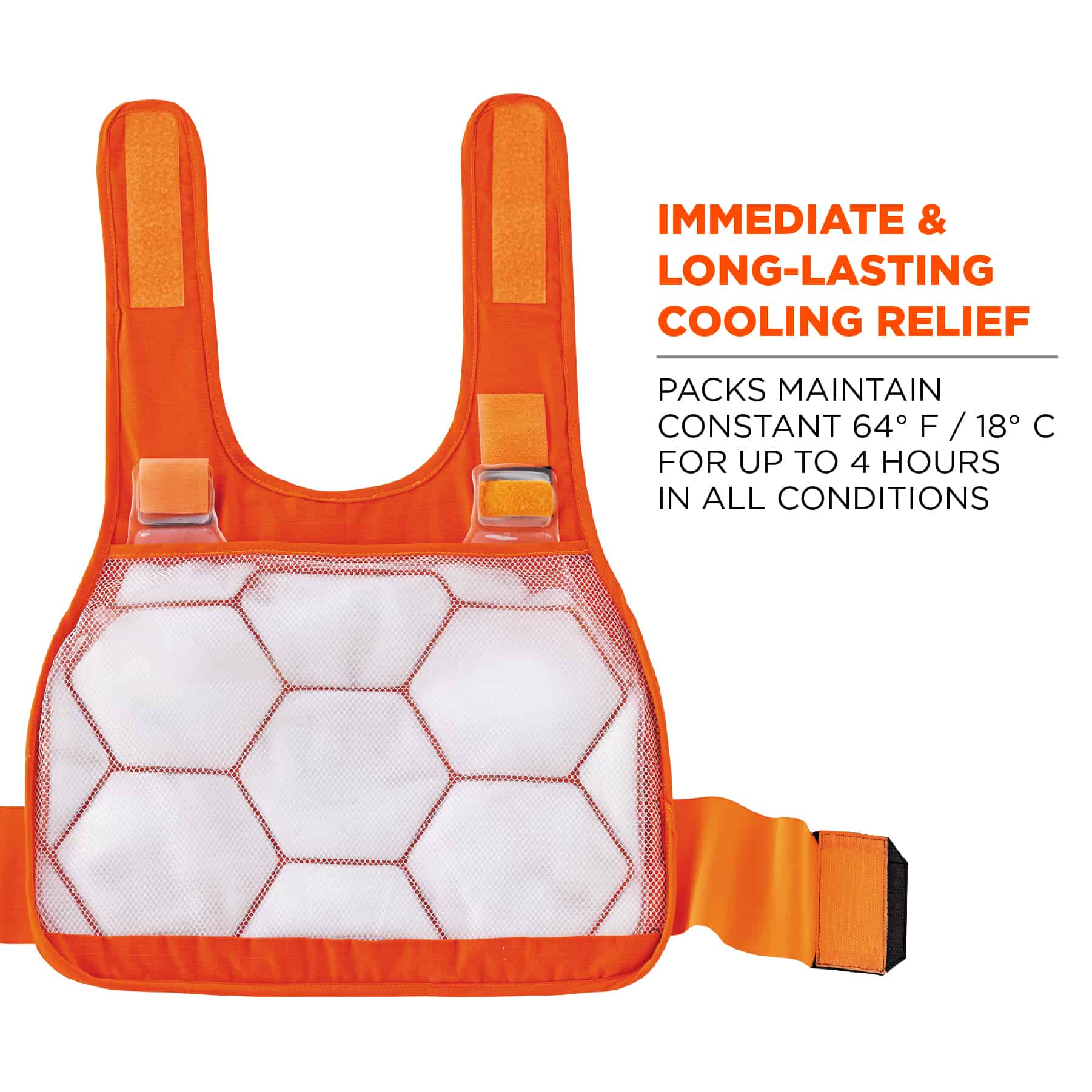 NEW! L/XL High Visibility ORANGE 5 to 10 hr Cooling Time Cooling Vest 