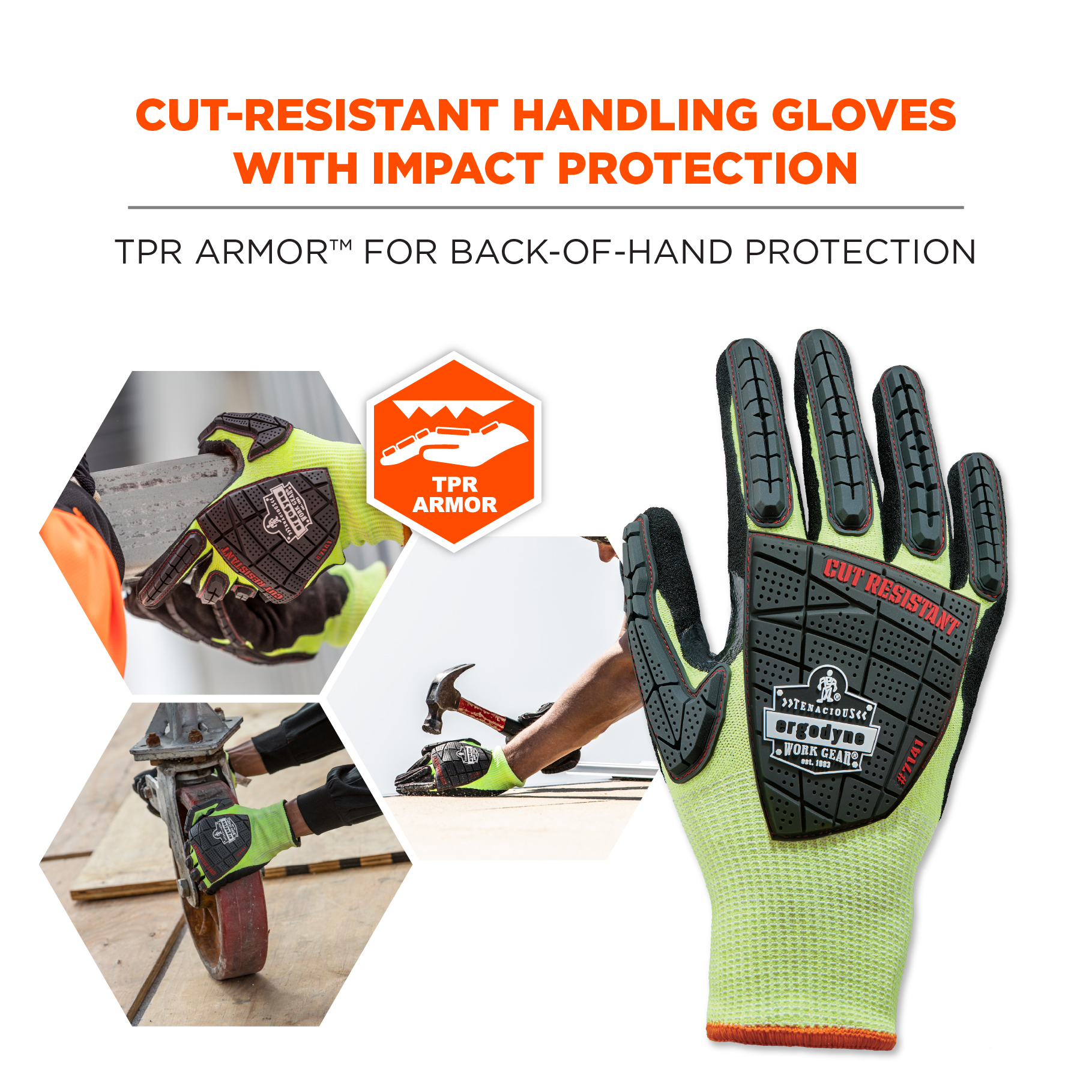 Ergodyne ProFlex 7141 Hi-Vis Nitrile-Coated DIR Level Cut-Resistant  Gloves Full Source