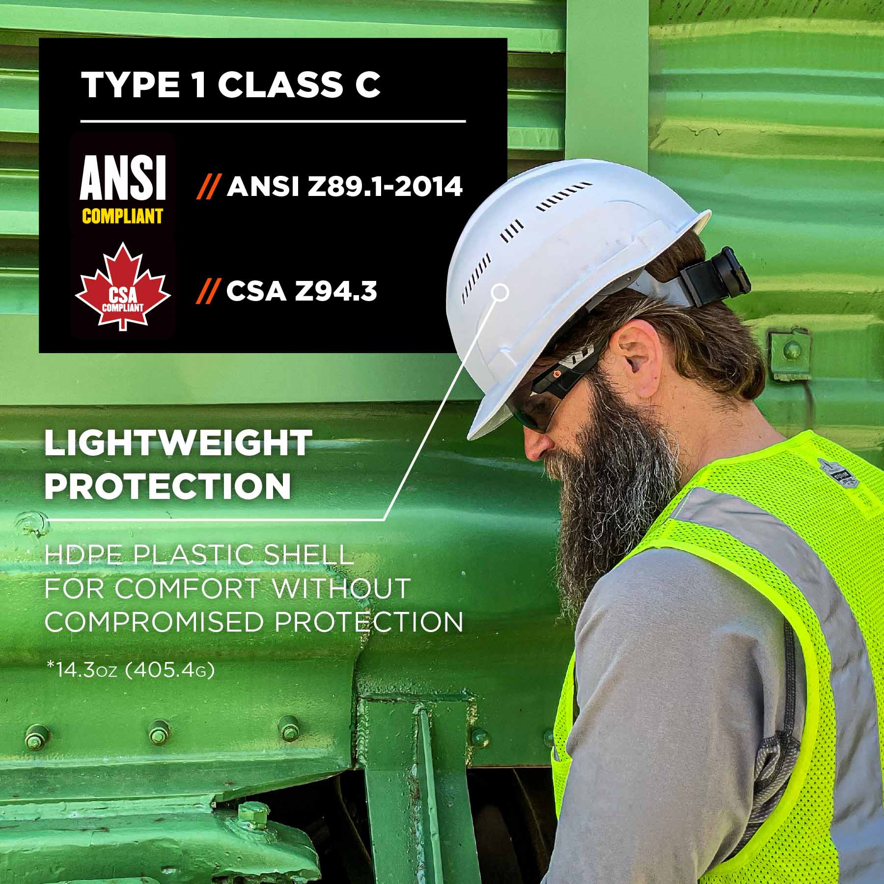 Ergodyne Skullerz 8966 Cap-Style Lightweight Hard Hat Vented - Ratchet ...