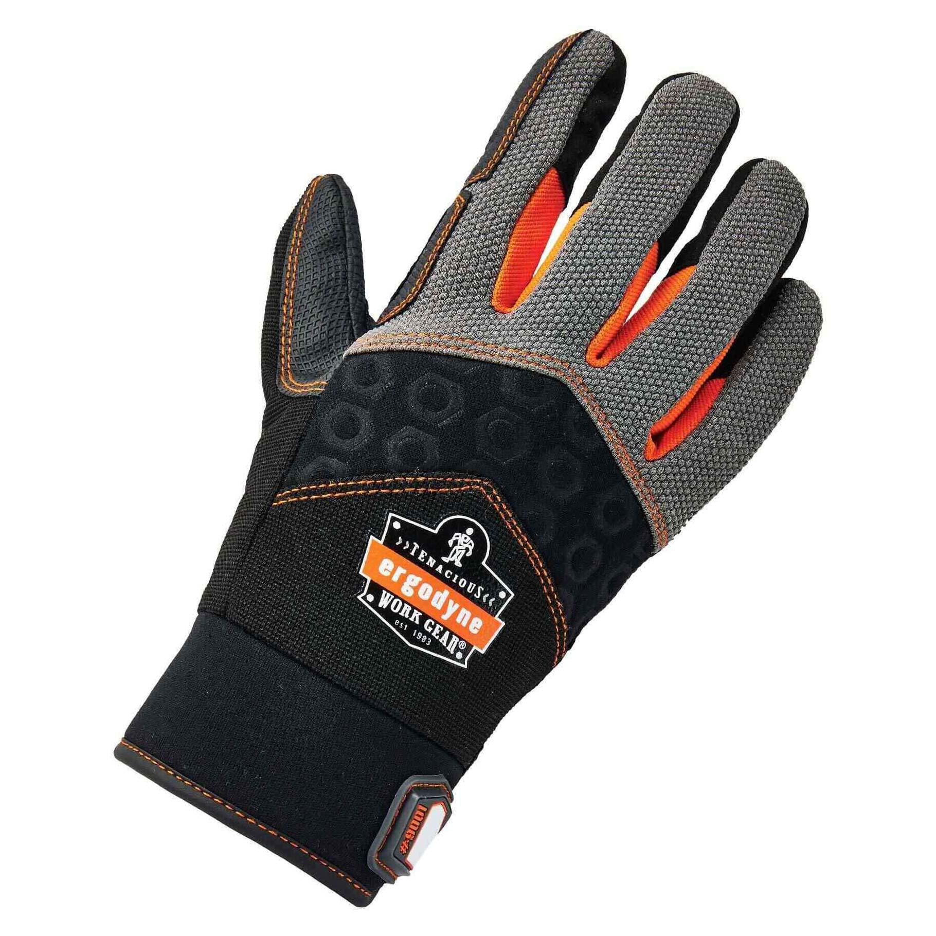 ProFlex 901 Half-Finger Leather Impact Gloves, BLACK, Size XL