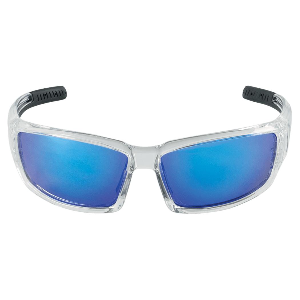 Bullhead BH1419AF Maki Safety Glasses - Clear Frame - Blue Mirror Anti-Fog Lens