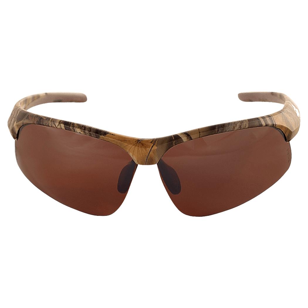 TPR Nose and Temple Sleeves Professional Grade Products BH161012 Bullhead Safety Eye Protection Glasses Woodland Camo Frame/Temple Polarized Precision Brown Lens