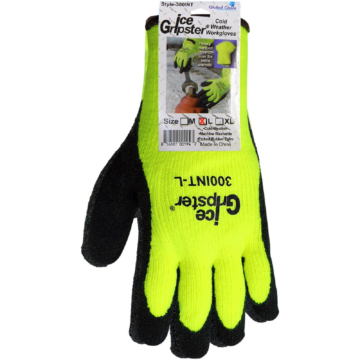 Global Glove 300INT Ice Gripster Gloves High Vis Terrycloth with