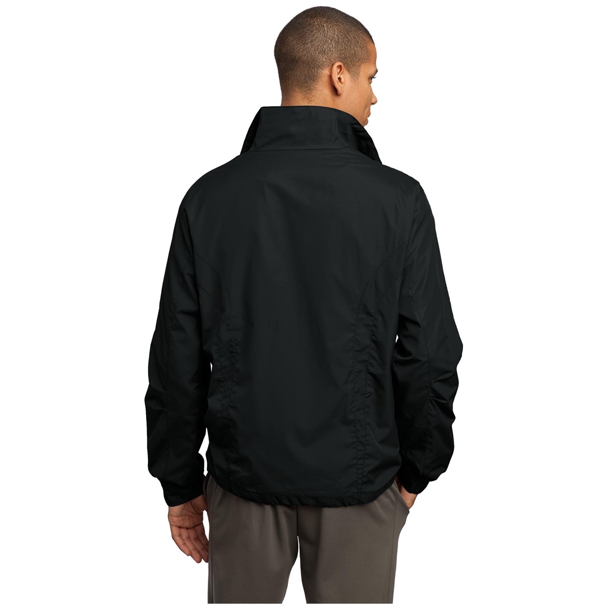 Sport-Tek JST70 Full-Zip Wind Jacket - Black | Full Source