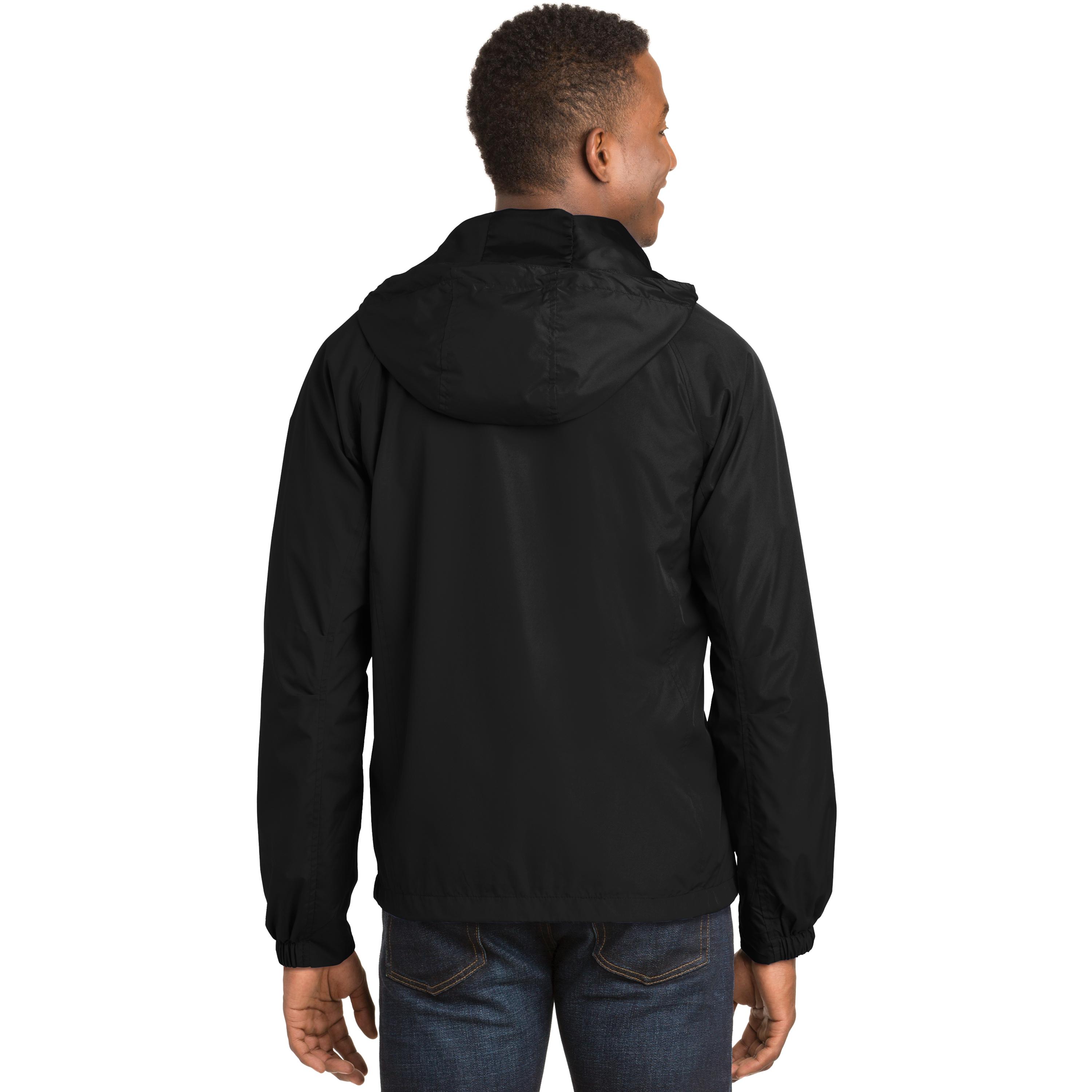 Sport-Tek JST73 Hooded Raglan Jacket - Black | Full Source