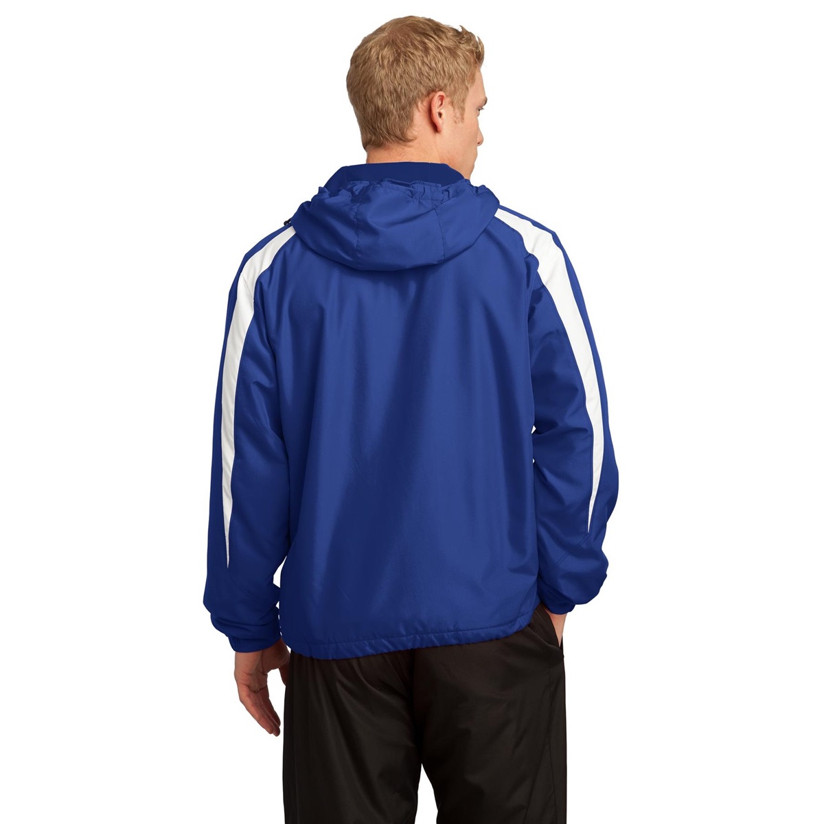 Sport-Tek JST81 Fleece-Lined Colorblock Jacket - True Royal/White ...